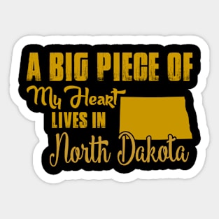 A Big Piece Of My Heart Lives In North Dakota Sticker